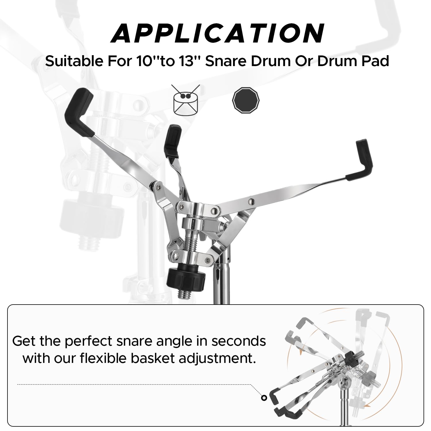 Starfavor Professional Snare Drum Stand with Drumstick Holder & Straight Cymbal Stand for Live Concerts, Band Performances, and Drum Practice Sessions