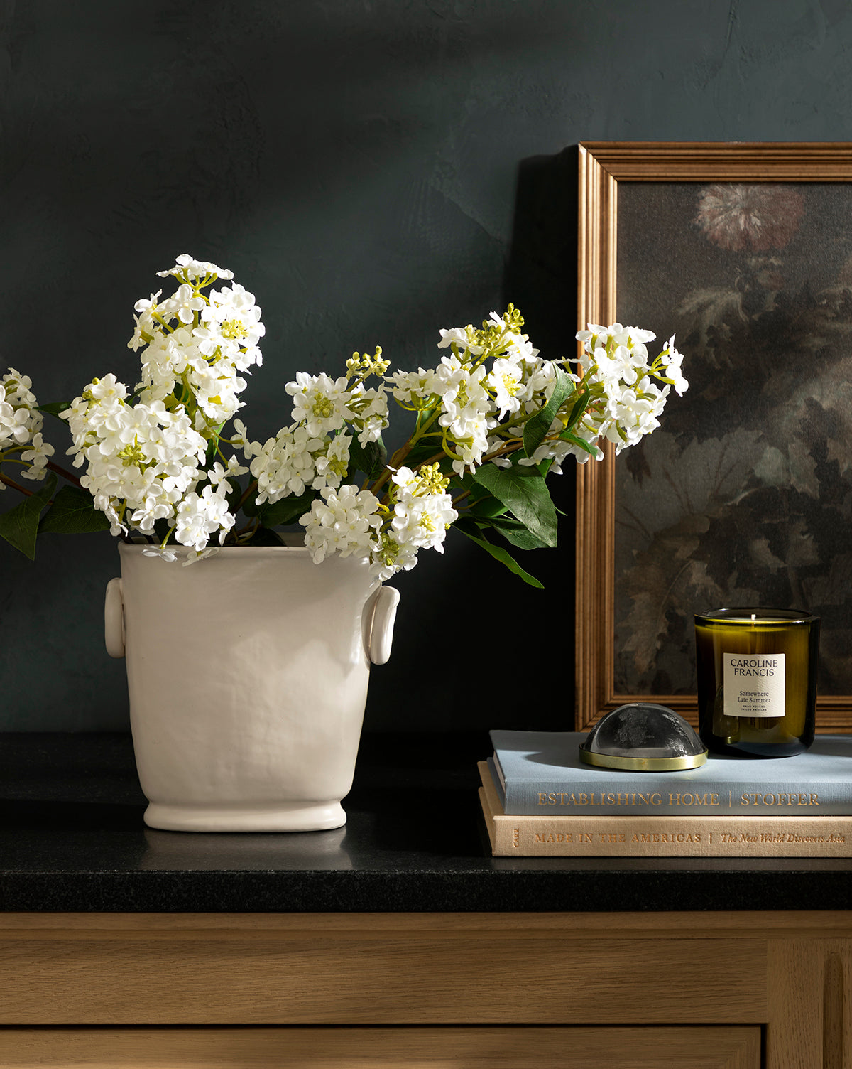 Powell Ceramic Vase - Handmade Decorative Flower Vase for Home Decor, Wedding Centerpiece & Gift Idea - Elegant Tabletop Decor for Living Room, Dining Table & Office
