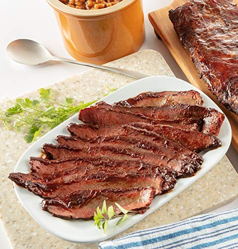 Burgers' Smokehouse Sliced Beef Brisket - Premium Signature Sauced 16 oz. Tray (4-Pack) | Ready-to-Eat Smoked Meat for BBQ, Sandwiches & Family Dinners
