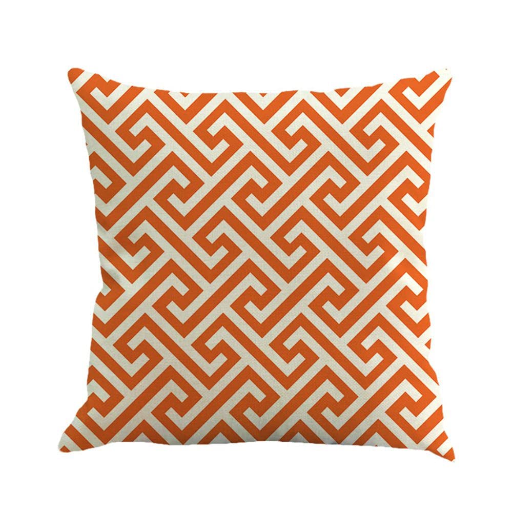 Glitterstar 18x18 Inch Throw Pillow Covers - Geometric Abstract Pattern Decorative Pillowcases for Sofa, Bed, Car & Office - Indoor/Outdoor Cushion Covers in Orange - Perfect for Living Room Decor, Home Styling & Gift Giving