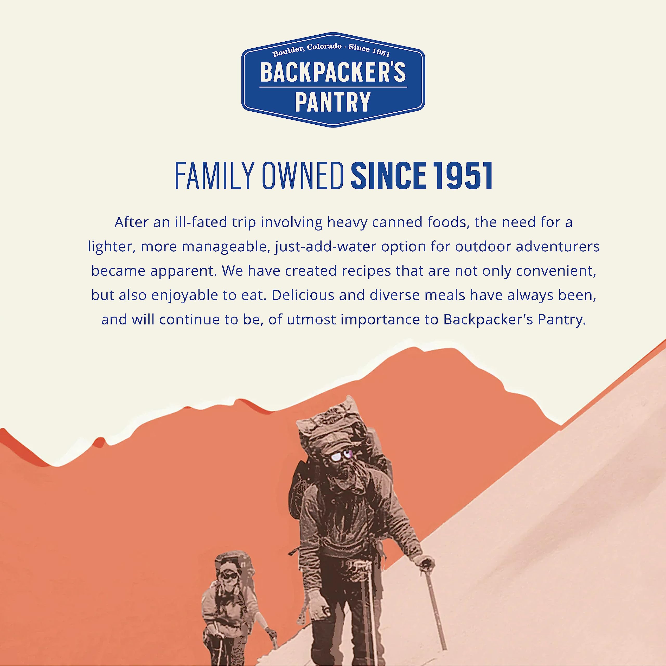 Backpacker's Pantry Cinnamon Apple Oats - Freeze Dried Backpacking & Camping Food - High Protein Vegan Breakfast (11g Protein) - Gluten Free Emergency Meal - 1 Pack - Perfect for Hiking, Travel and Survival Kits