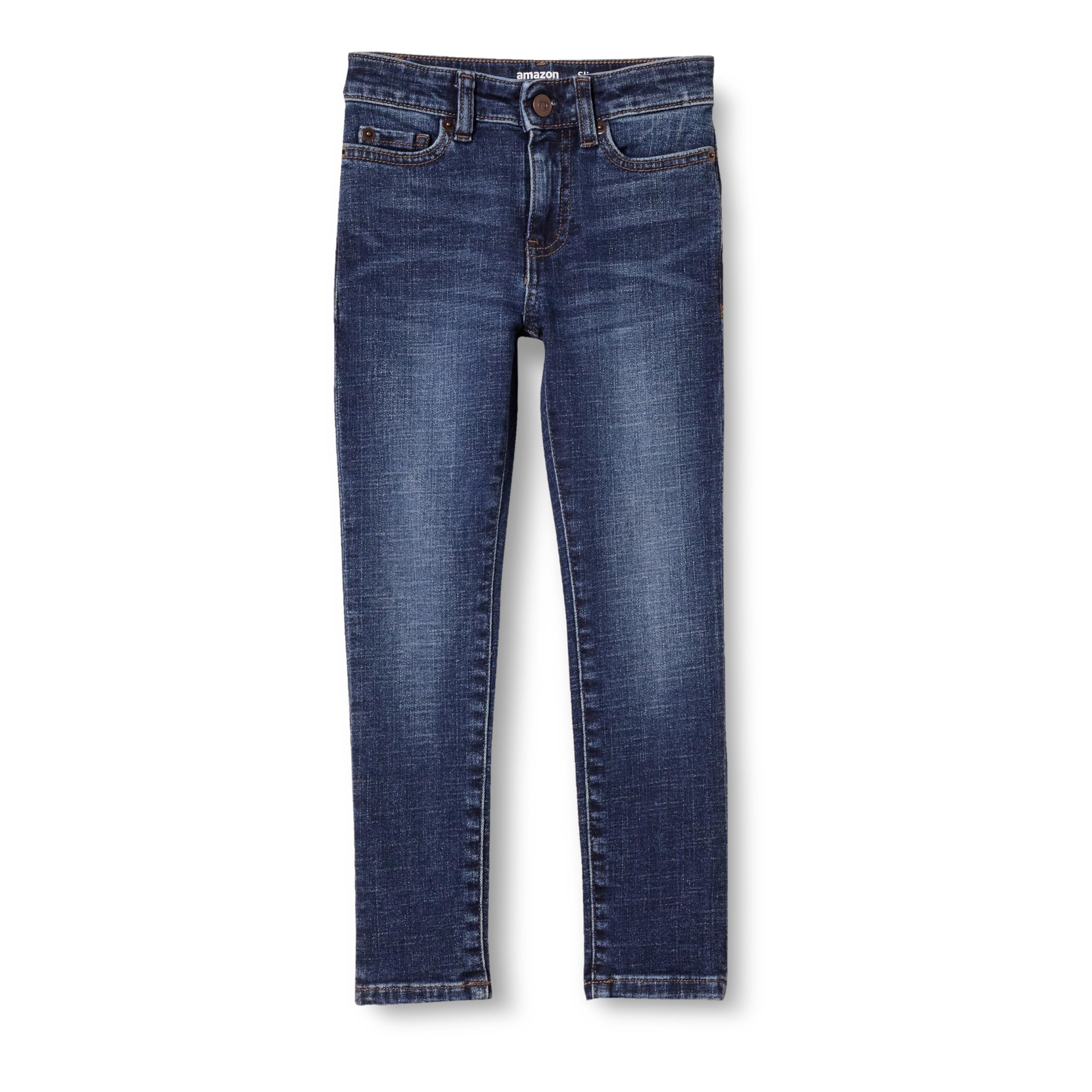 Amazon Essentials Boys' Stretch Slim-Fit Jeans - Comfortable & Durable Denim Pants for School, Play & Everyday Wear