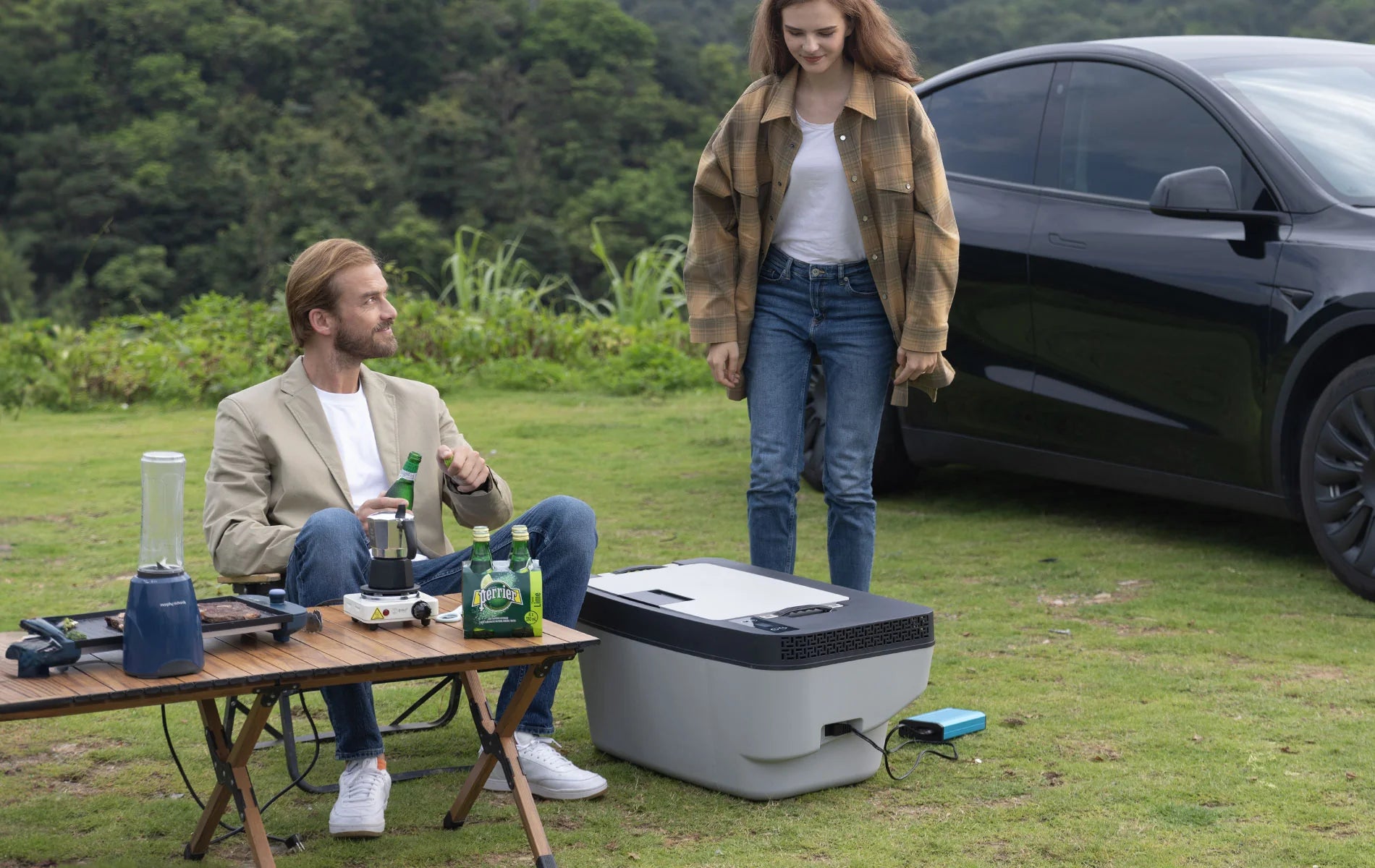 Acopower Portable Freezer for Tesla Model Y - 12V Car Refrigerator for Camping, Road Trips & Outdoor Adventures
