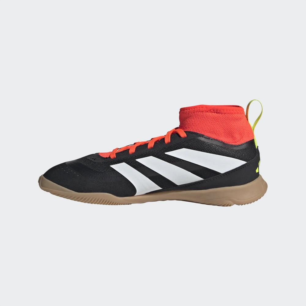 Adidas Predator League Junior Indoor Football Shoes - Black/White/Solar Red - Kids Soccer Cleats for Indoor Training & Matches
