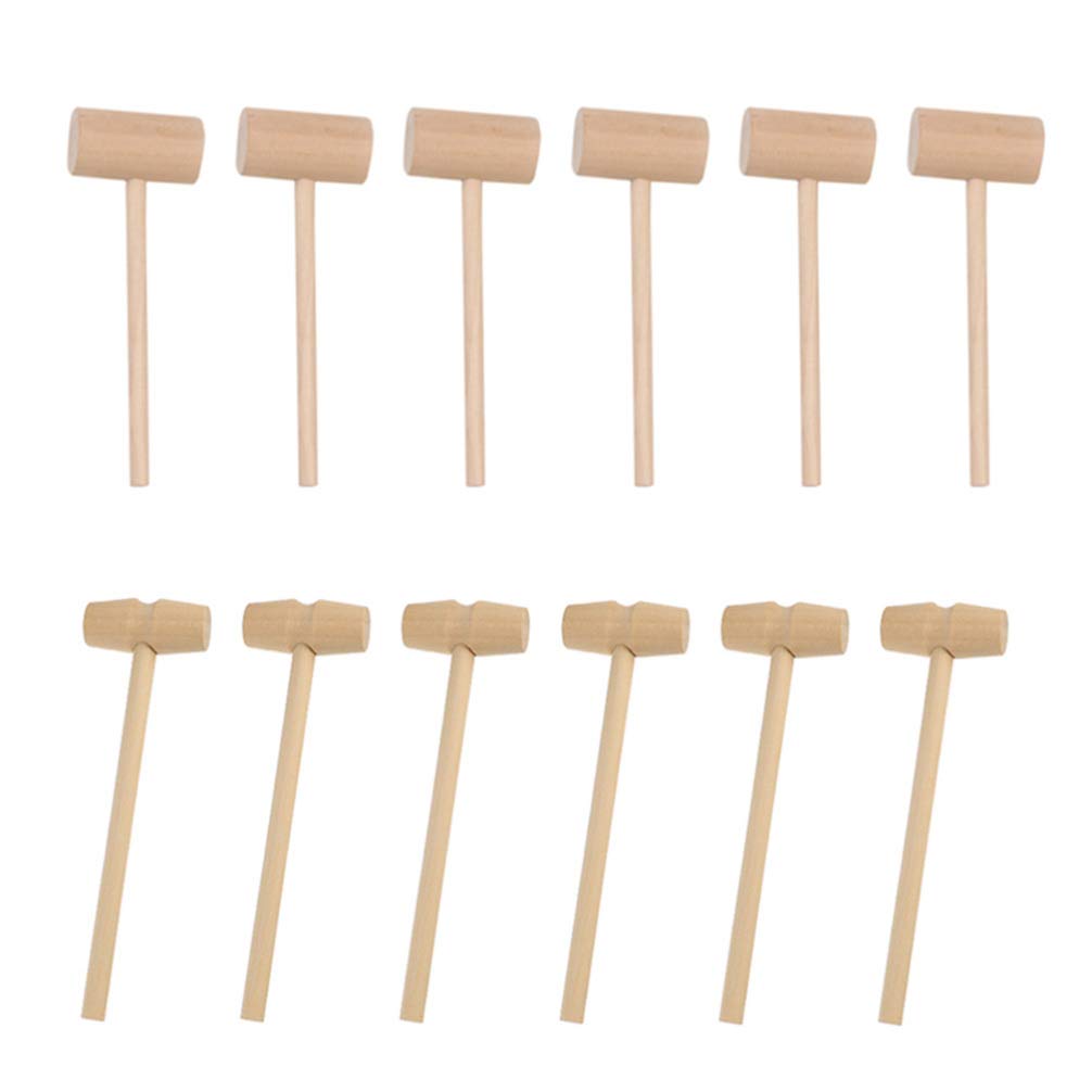 HEMOTON 20-Piece Mini Wooden Hammer Set - Crab & Lobster Mallets for Seafood Shellfish Cracking - Safe & Fun Educational Pounding Toy for Kids - Perfect for Kitchen, Seafood Boils & Family Game Nights