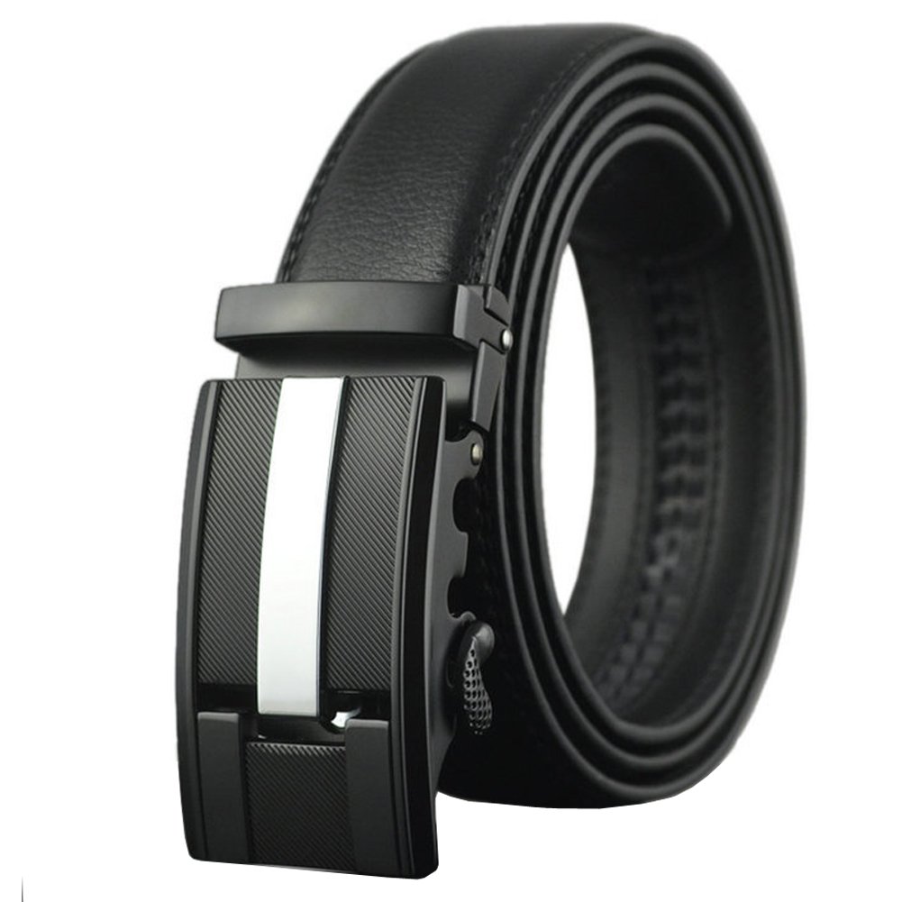 Premium Genuine Leather Ratchet Belt for Men - Black & Brown (52/54 Inch) - Adjustable & Removable Buckle - Perfect for Jeans, Casual & Formal Wear - Durable Big Belts for Everyday Use