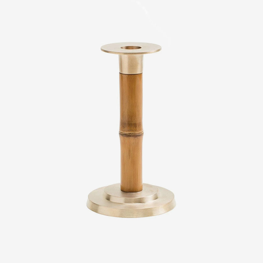 Elegant Bamboo Candlestick Holder - Handcrafted Home Decor for Dining Table, Wedding, and Romantic Candlelight Dinners