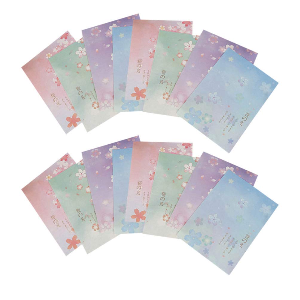 Jojofuny 40-Piece Vintage Stationery Set with Japanese Blossom Watercolor Design - Floral Letter Writing Paper & Envelopes for Crafts, Invitations, Scrapbooking & Romantic Correspondence