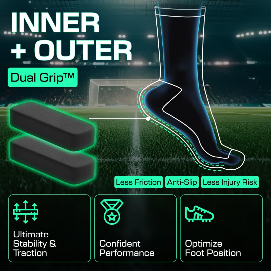 Lux Dual Grip Soccer Socks for Men & Women - Anti-Slip Performance Socks with GripArray Technology for Enhanced Traction & Comfort - Ideal for Soccer, Football, Training & Sports Activities