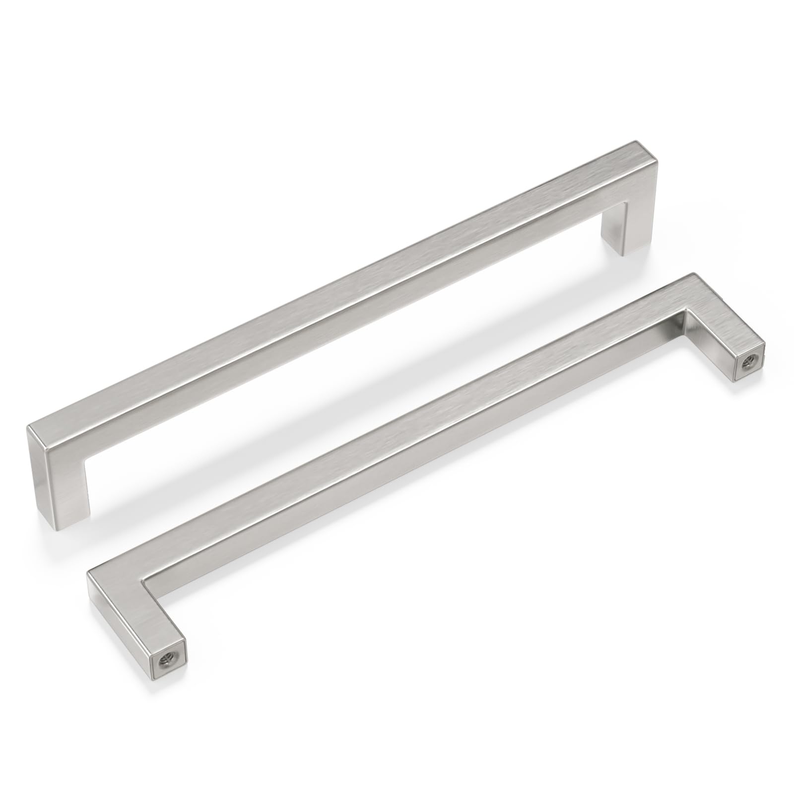 Brushed Nickel Cabinet Pulls - 8 Inch Hole Center, Square Drawer Handles for Kitchen Cabinets & Dressers (50 Pack) - Durable Hardware for Modern Home & Office Furniture Upgrade