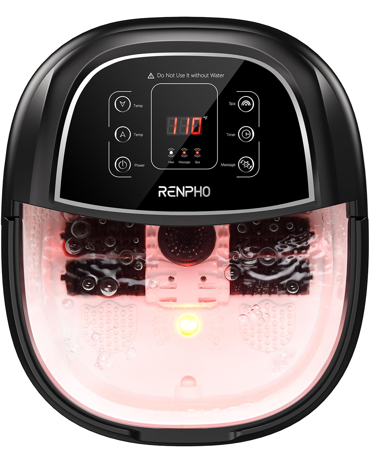 RENPHO Heated Foot Spa Massager with Auto Roller, 3 Massage Modes, Adjustable Timer & Temperature - Perfect for Relaxation, Gift for Women/Mom/Wife - Home Spa Treatment for Stress Relief & Improved Circulation (Black)