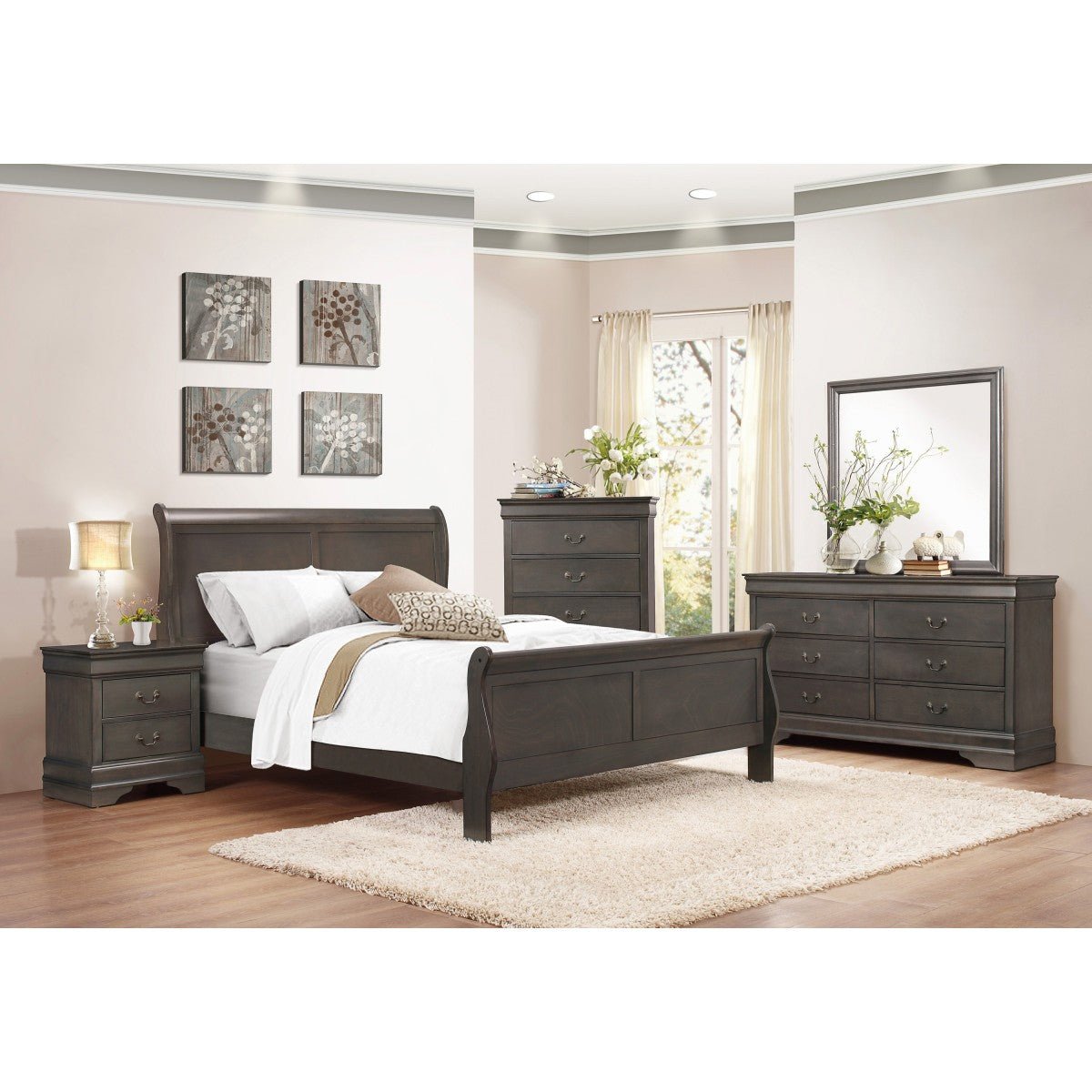 Coastal Grey Night Stand - Modern Bedside Table with Storage Drawer for Bedroom, Living Room & Guest Room | Stylish & Functional Furniture for Small Spaces