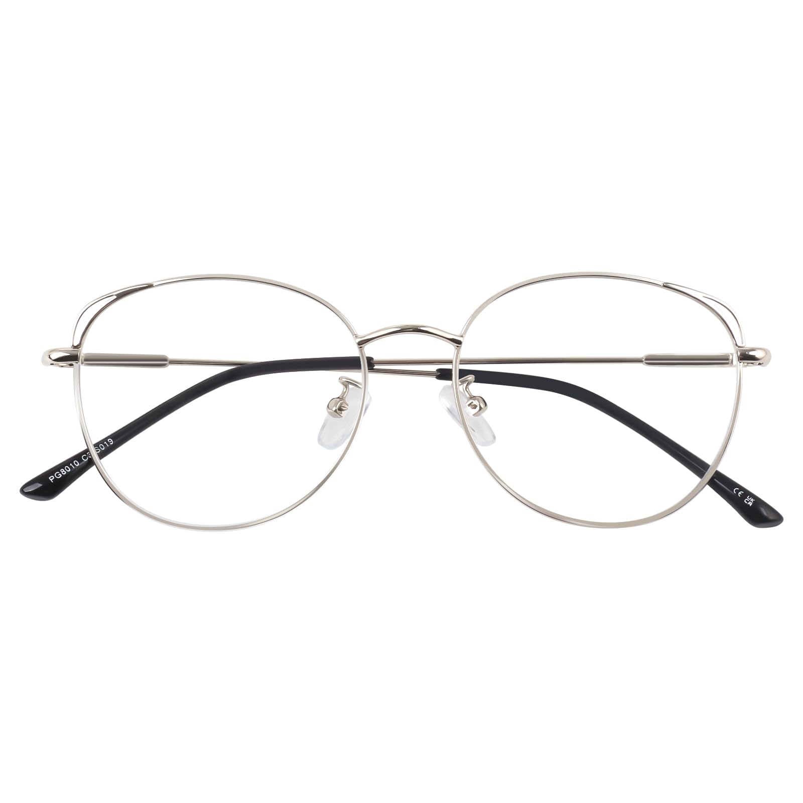 LINVO Fashion Women's Metal Cat Eye Fake Glasses with Clear Lens & UV400 Protection - Stylish Accessory for Costume Parties, Cosplay & Everyday Fashion