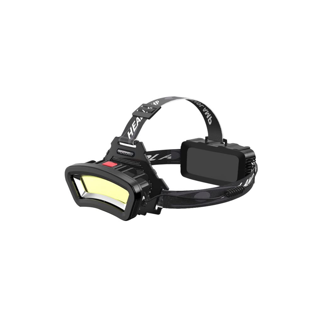 TONPOP Rechargeable COB LED Floodlight Headlamp - 5000mAh Lithium Battery, Long-Lasting Work Light with Adjustable Beam for Outdoor, Camping, Hiking & Night Construction (Black) - Perfect for Nighttime Activities, Emergency Lighting and Hands-Free Illumination
