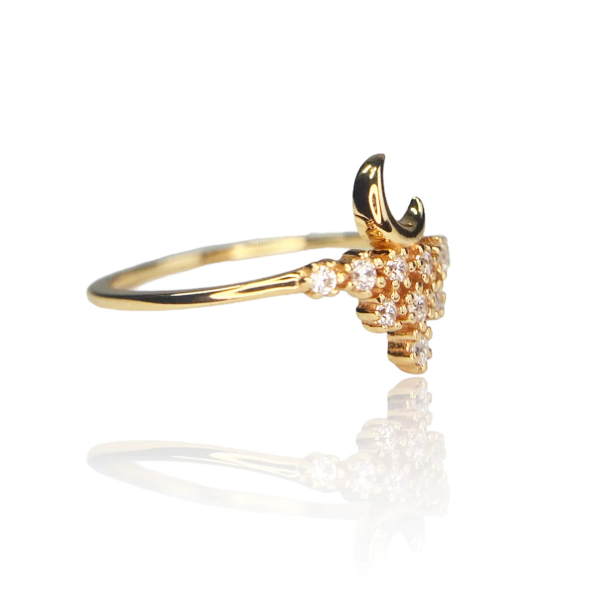 Golden Horizons Moon Ring - Elegant Celestial Jewelry for Women, Perfect for Evening Parties, Date Nights & Special Occasions