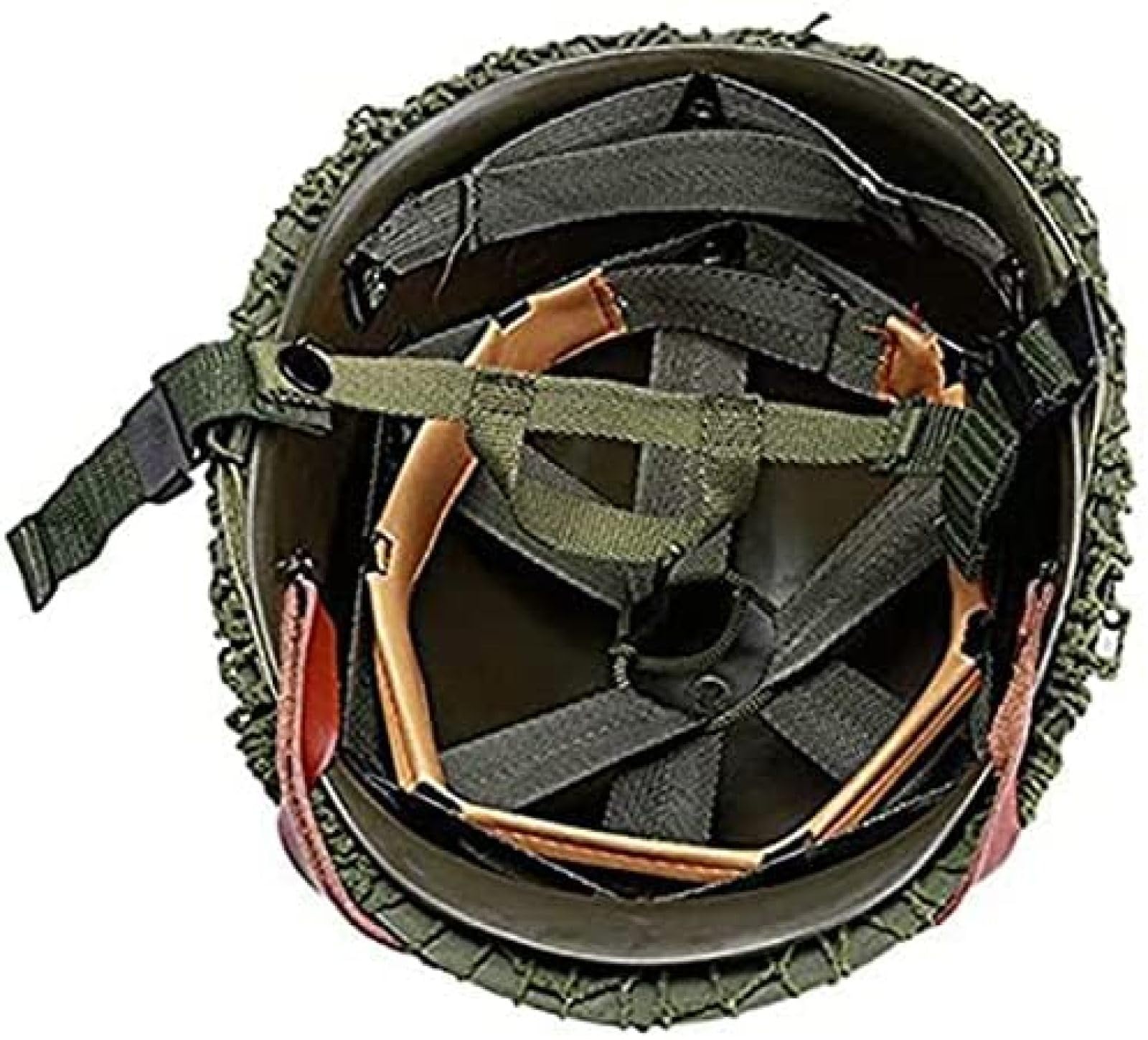 WW2 US Military Steel Helmet - Adjustable Size with Mesh Canvas Chin Strap - Perfect for Airsoft, Paintball, CS Games & WWII Reenactments - Outdoor Tactical Gear for Cosplay & Collectors