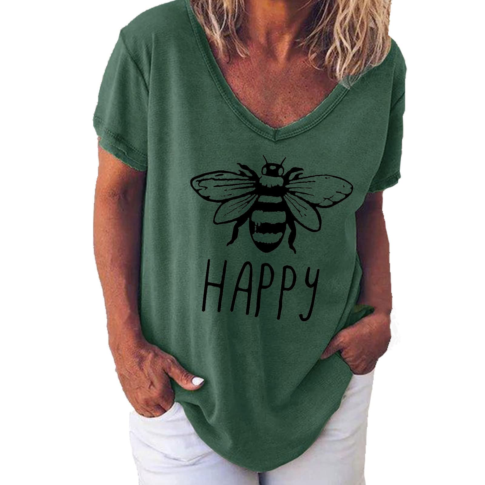 OJUS Oversized T-Shirts for Women - Summer Casual Short Sleeve Loose Tee Tops & Blouses - Plus Size Graphic Printed Shirts - Perfect for Beach, Vacation and Everyday Wear