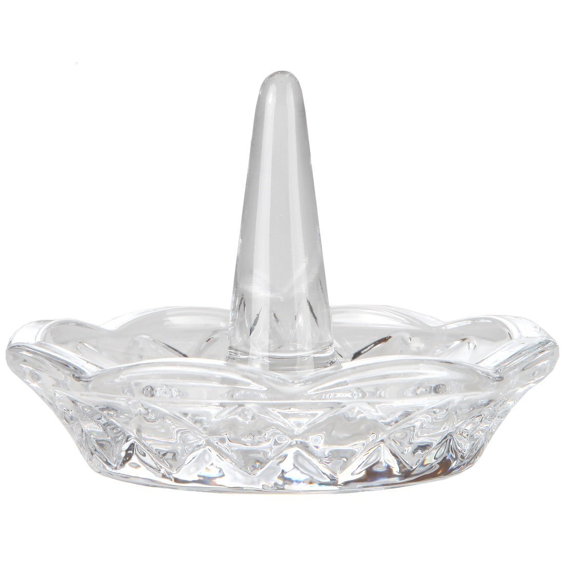 Elegant Crystal Glass Ring Holder for Jewelry Display - Perfect for Bathroom, Bedroom, and Vanity Organization | Home-X