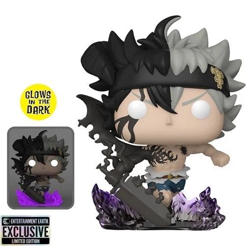 Black Clover Black Asta Glow in the Dark Funko Pop! Vinyl Figure #1556 - Entertainment Earth Exclusive - Perfect for Anime Collectors & Gift Giving