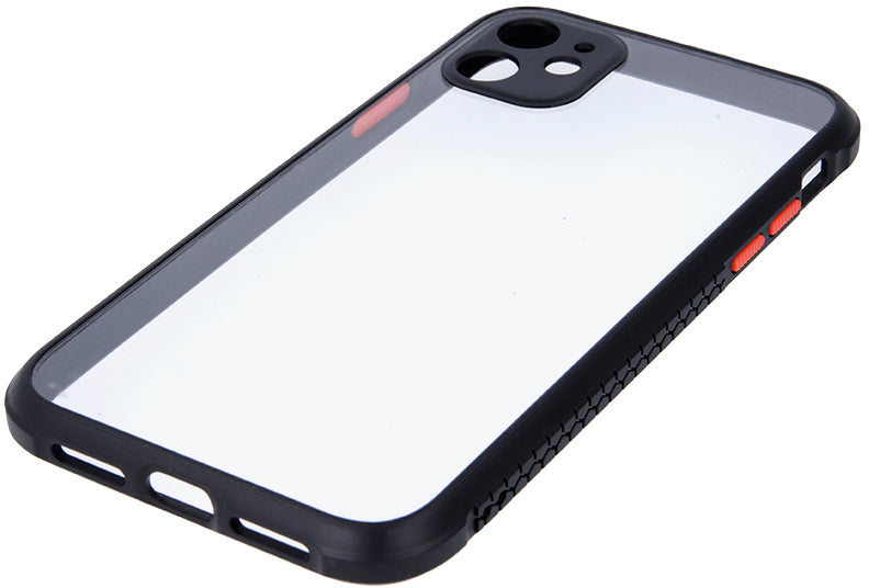Apple iPhone 8 Hard Shell Case with Colored Buttons - Shockproof Protective Cover - Black - Perfect for Everyday Use, Travel & Outdoor Activities