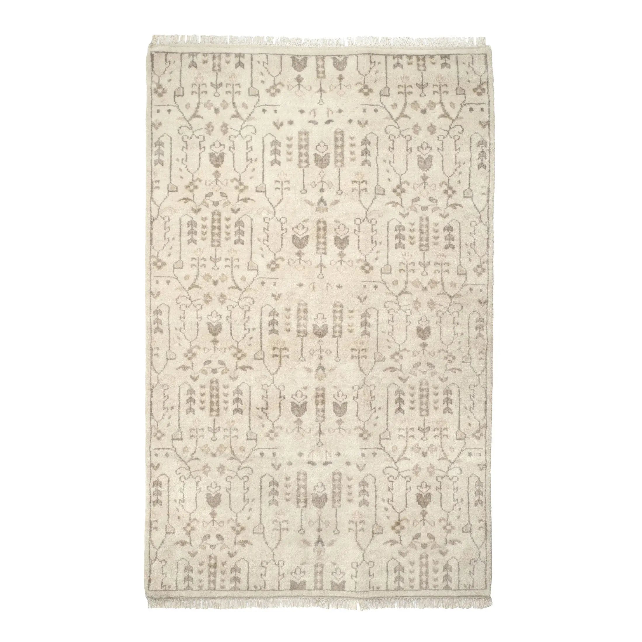 Dash & Albert Dara Cream Hand Knotted Wool Rug - Soft & Durable Area Rug for Living Room, Bedroom, Dining Room - Perfect for Home Decor & Cozy Spaces