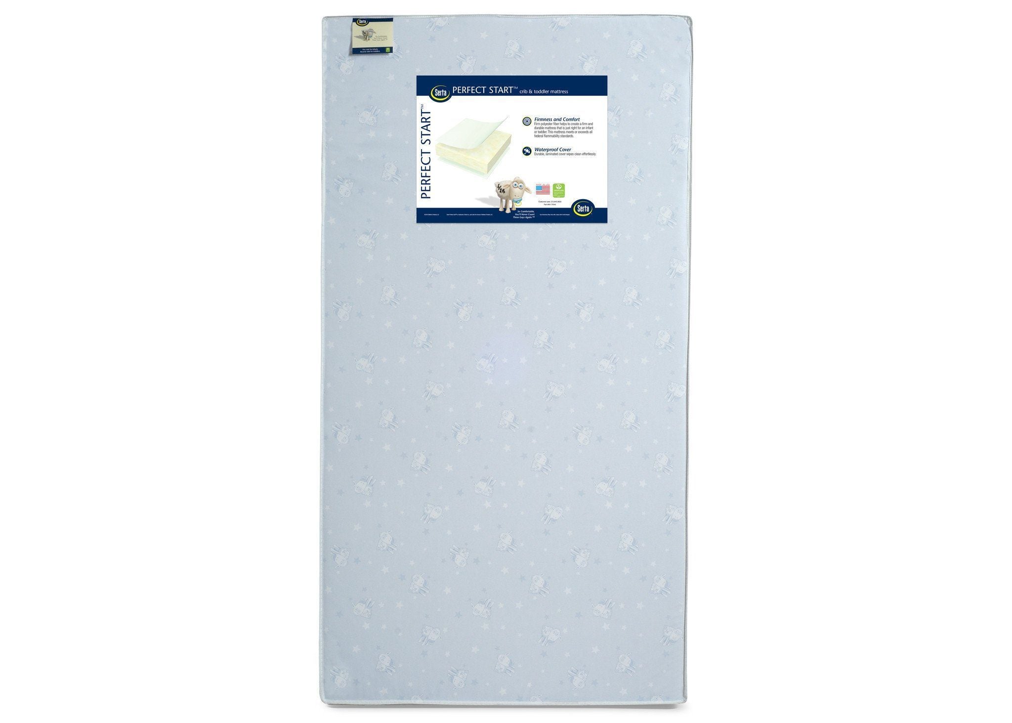 Serta Perfect Start™ Crib & Toddler Mattress - Breathable, Waterproof Baby Mattress for Safe Sleep | Nursery, Daycare & Travel Use