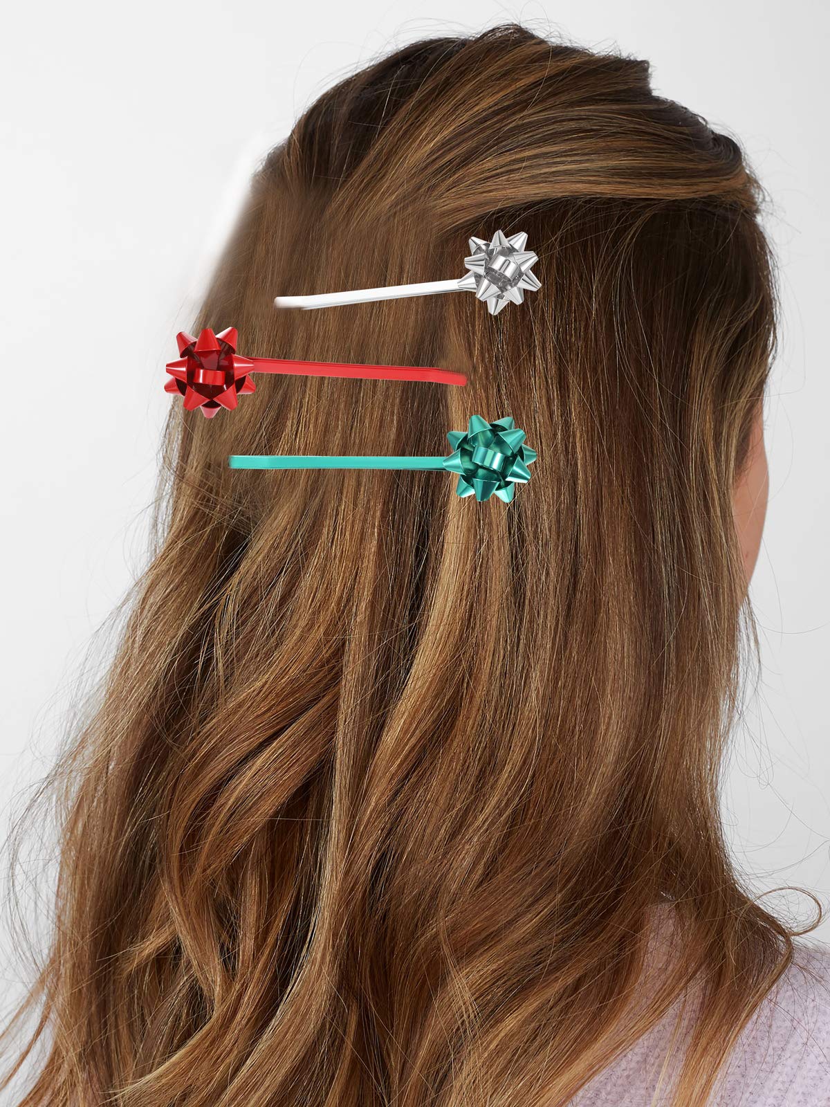 Snowflake Hair Clips with Rhinestones - Christmas Bow Alligator Clips for Women, Festive Holiday Party Hair Accessories | Perfect for Xmas Gifts, Weddings & Winter Celebrations