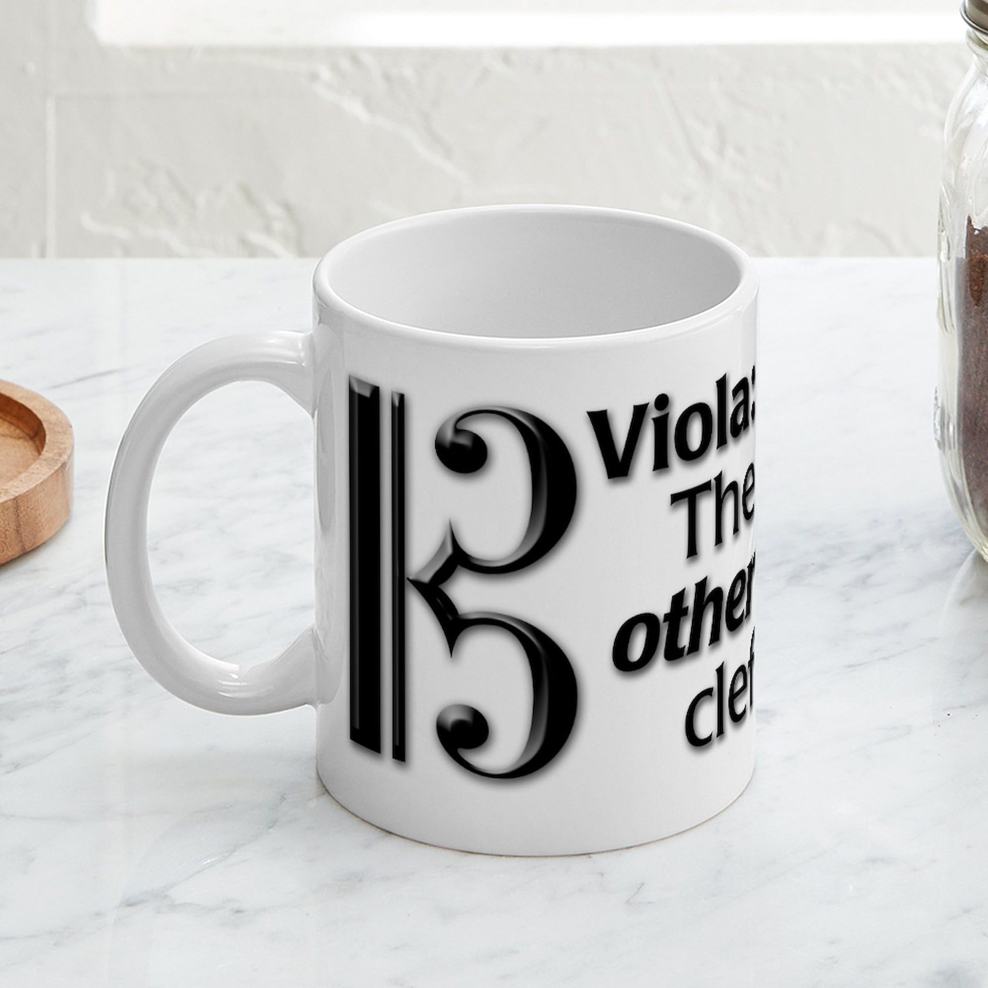 Viola Clef Mug - 11 oz (325 ml) Ceramic Coffee Cup with Musical Design - Perfect for Musicians, Music Lovers & Coffee Enthusiasts - Ideal for Home, Office & Gifts