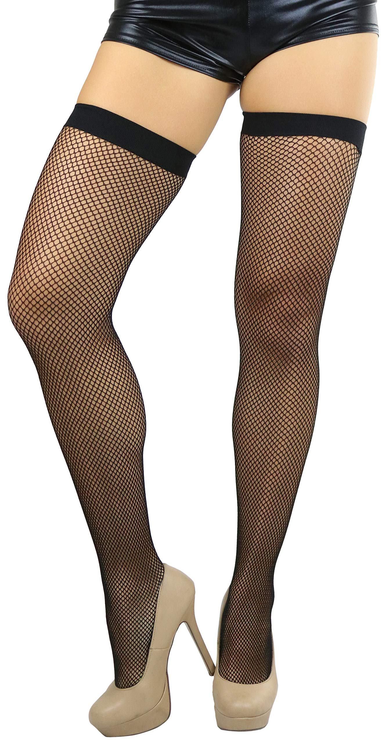Stylish Women's Fishnet Thigh High Stockings - Bright & Vibrant Fashion Hosiery for Parties, Cosplay & Night Out