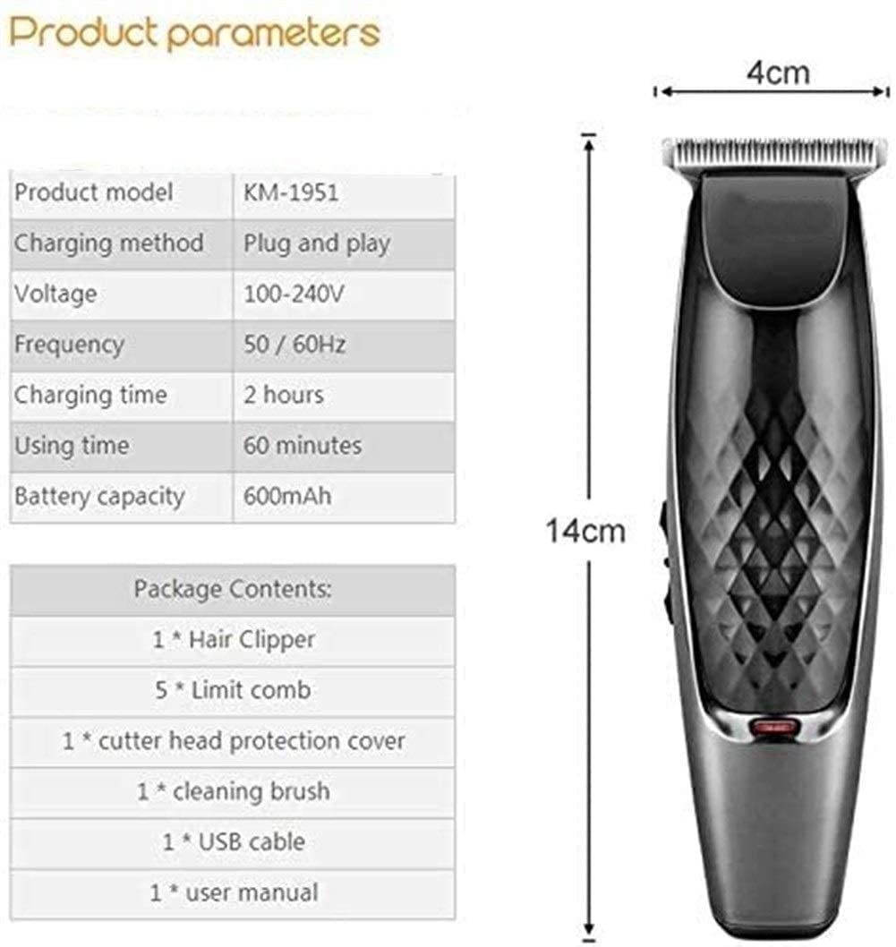 Professional Cordless Hair Clippers for Men - Rechargeable Hair Trimmer & Clipper Kit for Home Barber Styling, Adult Haircut Machine with Precision Blades for Fades, Buzz Cuts & Beard Trimming (Perfect for DIY Grooming & Salon-Quality Haircuts at Home)