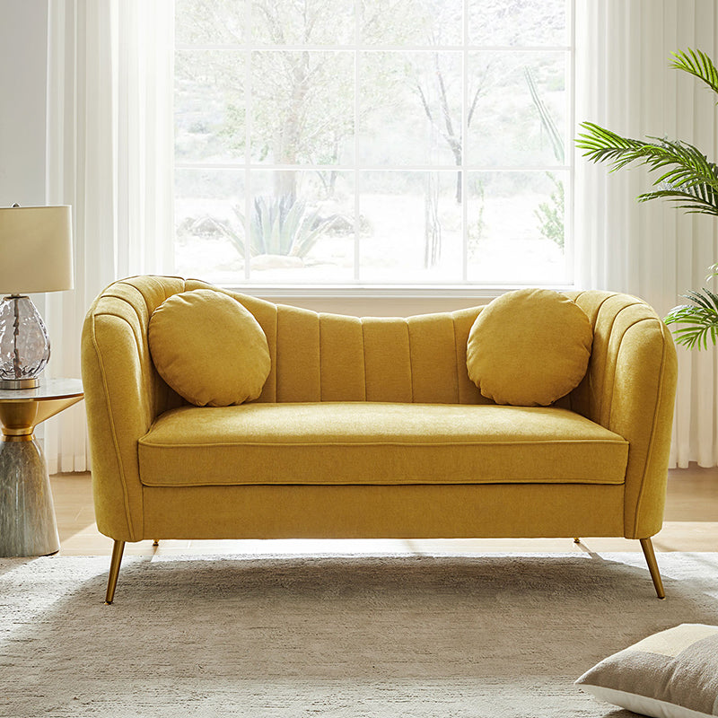 Emilio Contemporary Tufted Back Loveseat - Elegant & Comfortable Small Sofa for Living Room, Bedroom or Office - Perfect for Relaxing & Entertaining Guests