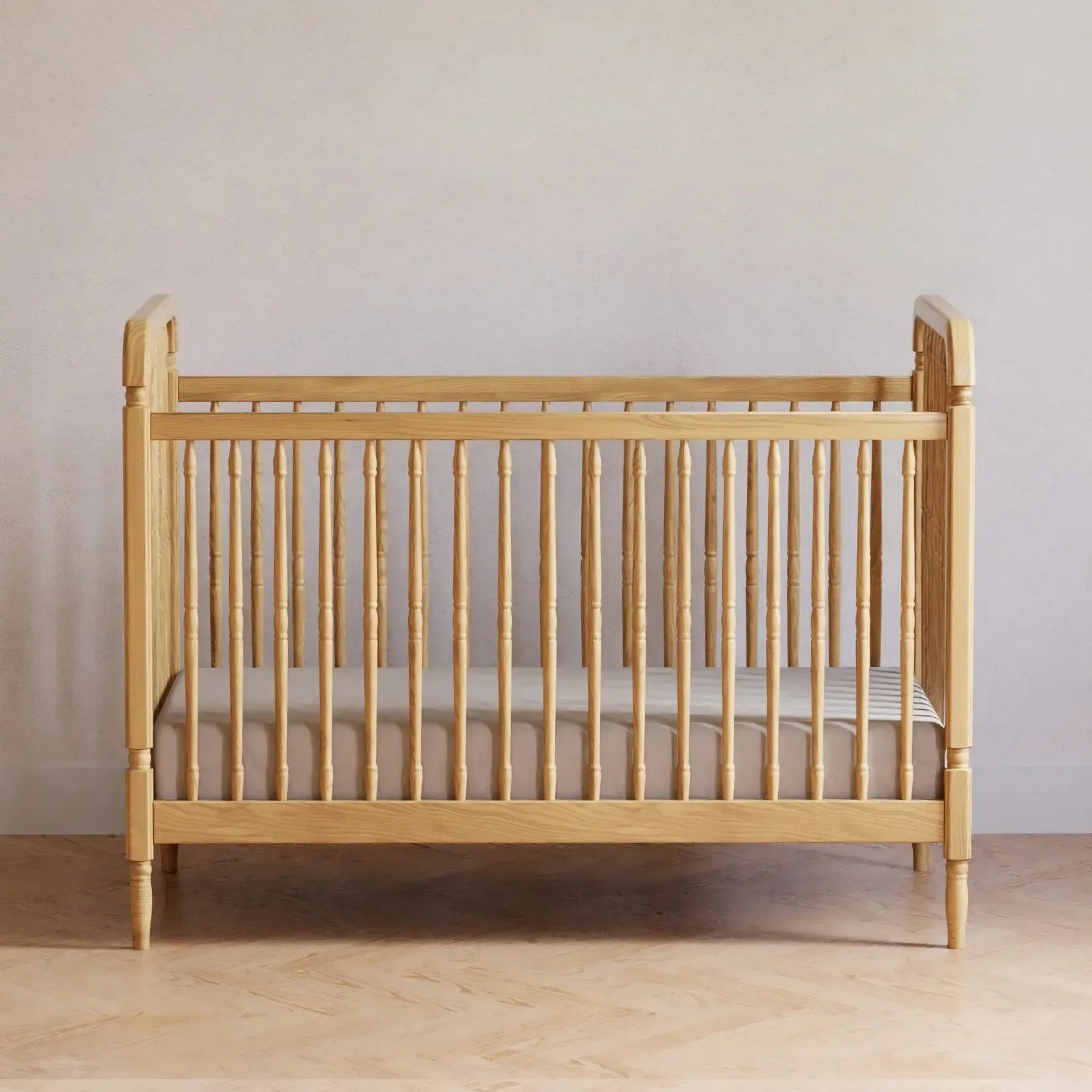 Namesake Liberty 3-in-1 Convertible Baby Crib with Conversion Kit - Honey Finish | Nursery Furniture for Newborns & Toddlers | Safe Sleep Solution for Modern Parents