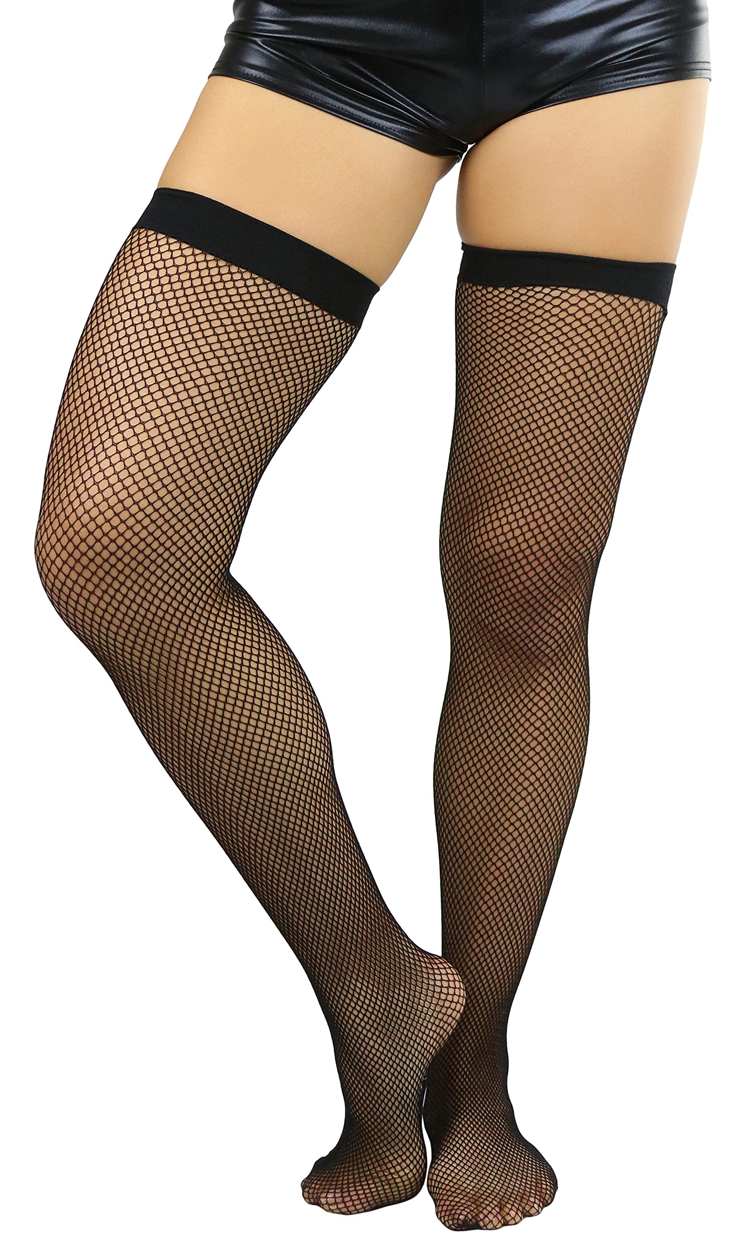 ToBeInStyle Women's Bright & Vibrant Fishnet Thigh High Stockings - Sexy Fashion Hosiery for Parties, Cosplay & Night Out Outfits