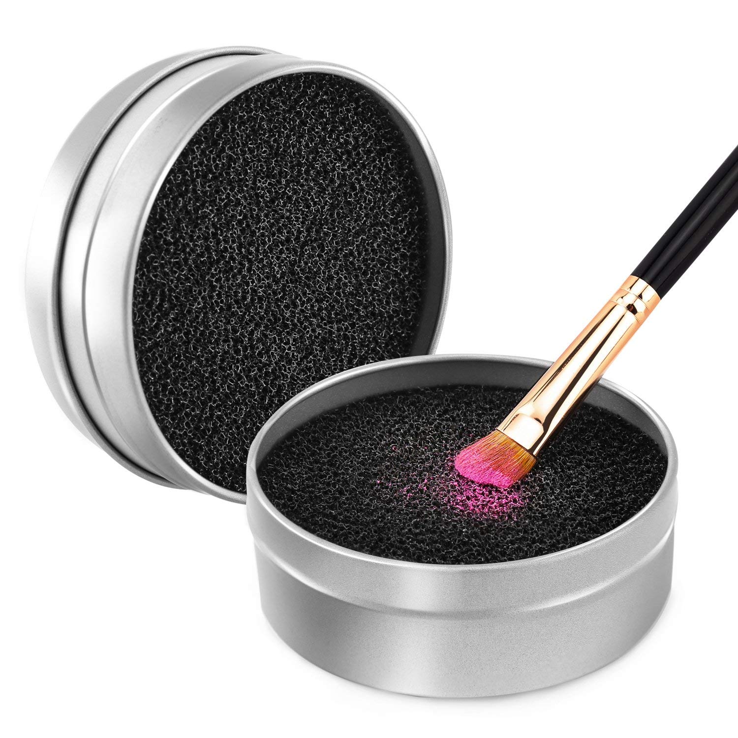 BH STUDIO PRO Makeup Brush Cleaner & Color Removal Sponge (1-Pack, Black) - Deep Cleans Brushes, Removes Stubborn Makeup - Perfect for Daily Brush Cleaning & Professional Makeup Artists