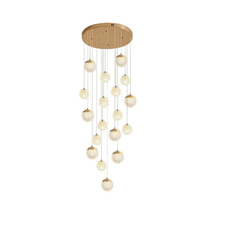 Modern Spherical Multi-Head Crystal Chandelier - Luxury Hallway Pendant Light Fixture for Foyer, Dining Room & Staircase Lighting