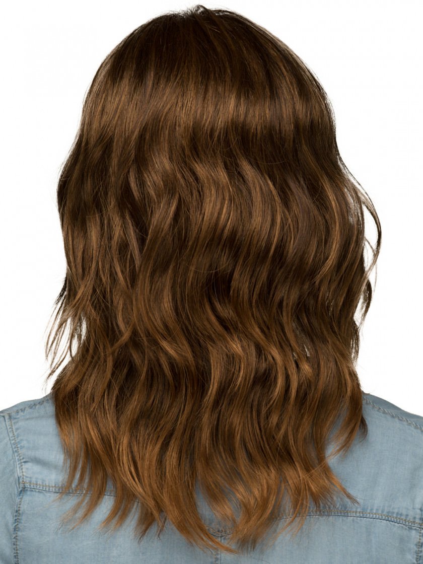 Estetica Ocean Wig Bundle - 5 Piece Set with Americano Color Synthetic Hair, Christy's Wigs Q&A Booklet, 2oz Travel Size Wig Shampoo, Wig Cap & Wide Tooth Comb - Perfect for Cosplay, Costume Parties & Everyday Wear