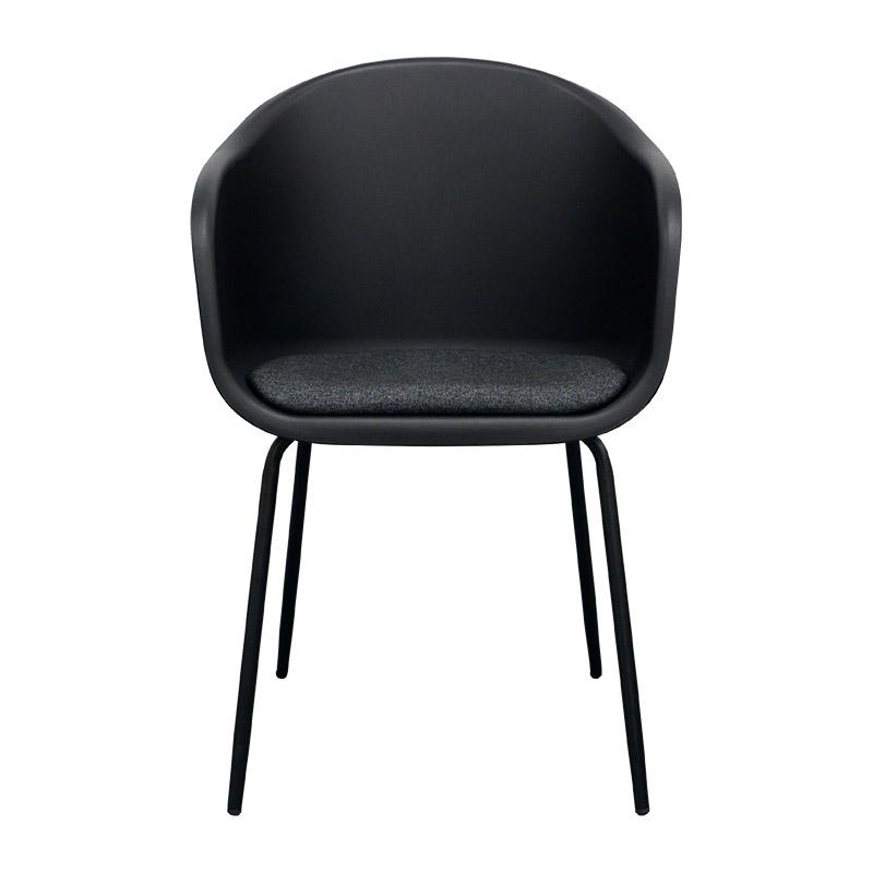 Modern COLLEEN Dining Chair - Black Wooden Seat with Upholstered Cushion - Perfect for Kitchen, Dining Room & Home Office Decor