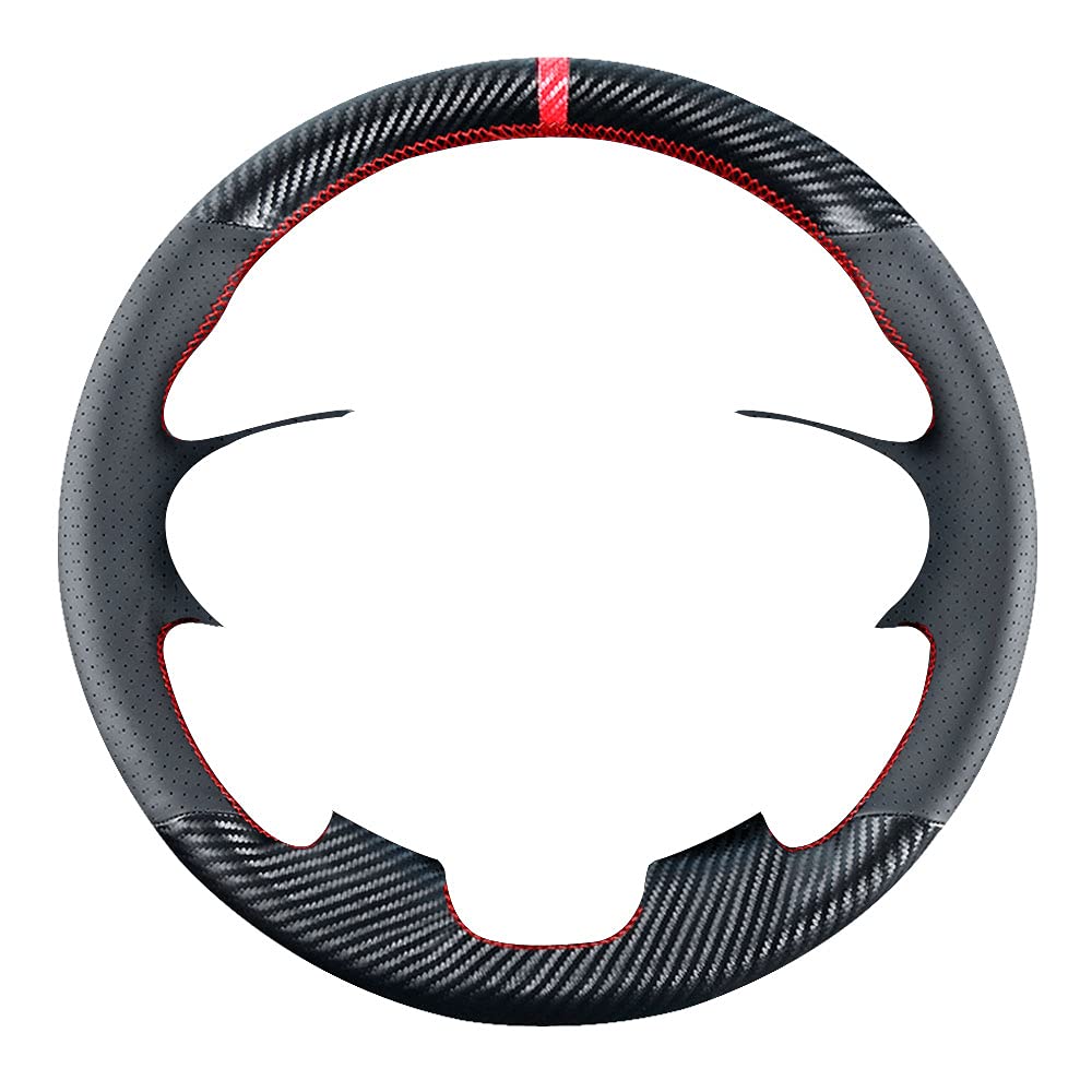 Carbon Fiber Steering Wheel Cover for Honda Accord 2013-2017, Ridgeline 2017-2020, Crosstour 2013-2015 | DIY Stitching 15-Inch Leather Upgrade | Perfect for Custom Interior & Enhanced Grip While Driving