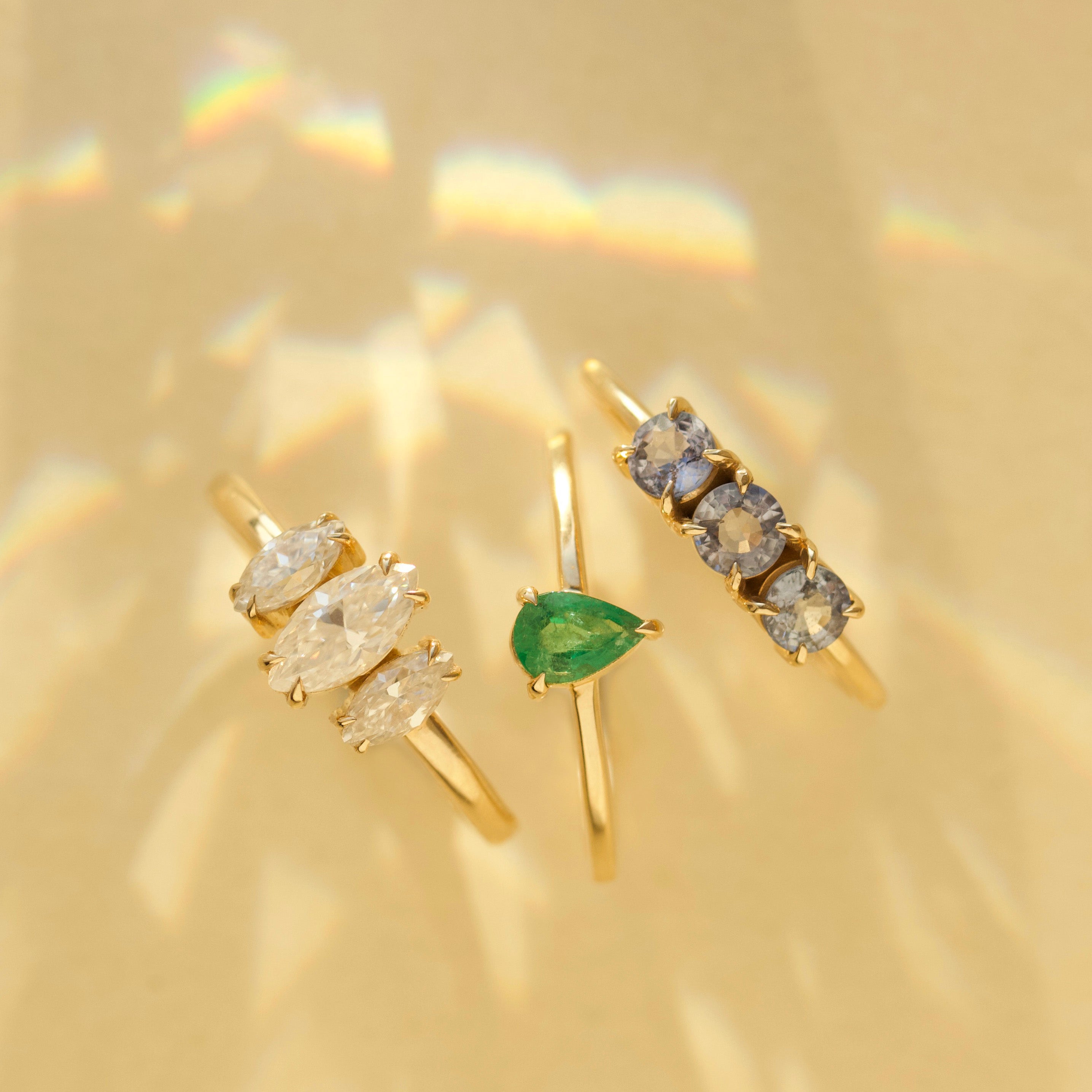 Exquisite Cleo Emerald Pear Ring - Elegant Green Pear-Shaped Gemstone Jewelry for Women | Perfect for Weddings, Parties & Special Occasions