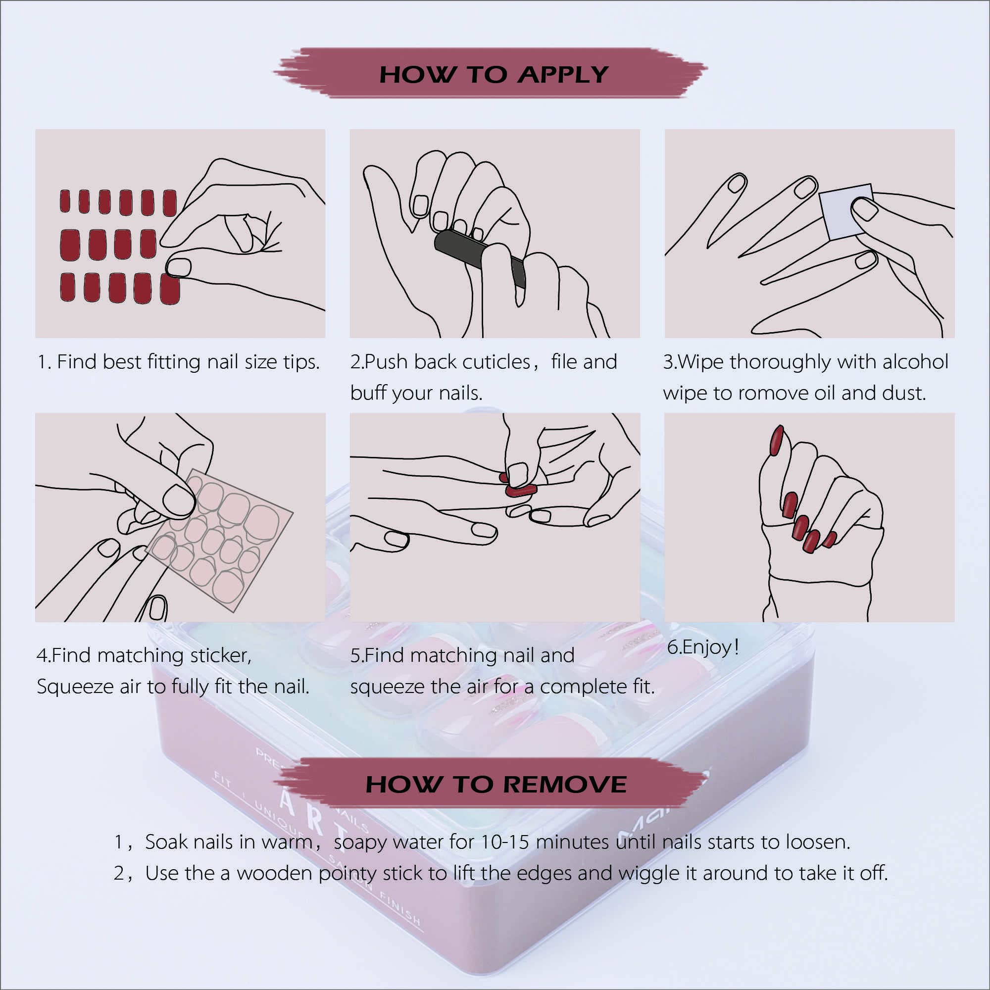 Nude Pink French Press On Nails - Short Square Fake Nails with White, Red & Gold Glitter Design - 36pcs Full Cover Glossy False Nails for Women & Girls - Perfect for Parties, Weddings, and Everyday Wear