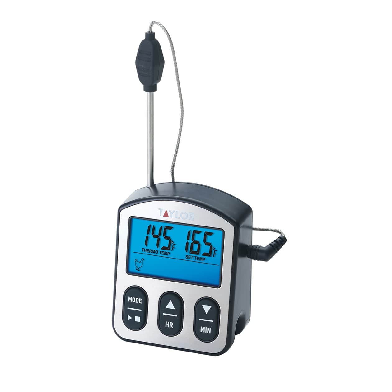 Pre-Set Wired Probe Thermometer for Cooking, Grilling, Baking - Digital Food Meat Temperature Monitor with Alarm - Perfect for Kitchen, BBQ, Smoker & Oven Use