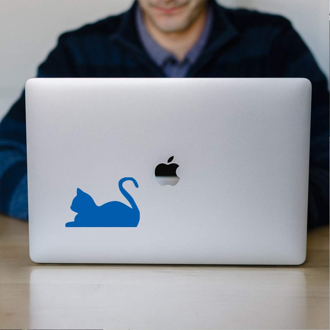 Premium Waterproof Vinyl Cat Decal Stickers (Azure Blue, Set of 2) - Cute Laptop, Phone, Helmet & Car Window Decoration for Pet Lovers | Perfect for Home, Office & DIY Crafts