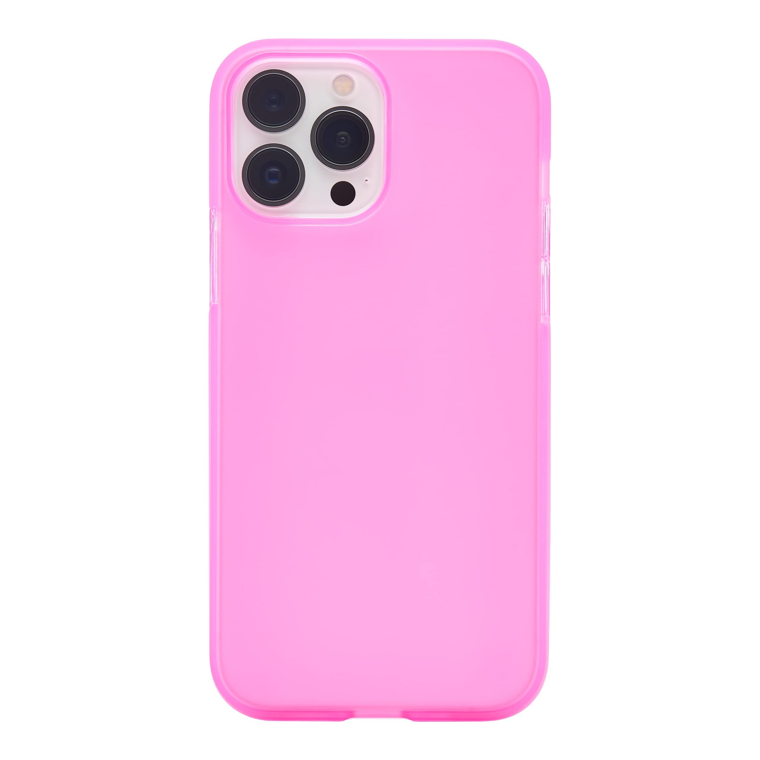 BodyGuardz Solitude Minimalist iPhone 13 Pro Max Case - Shockproof, No-Slip Grip, 8ft Drop Protection | Compatible with MagSafe & Qi Wireless Charging | Neon Pink | Perfect for Daily Use, Travel & Outdoor Activities