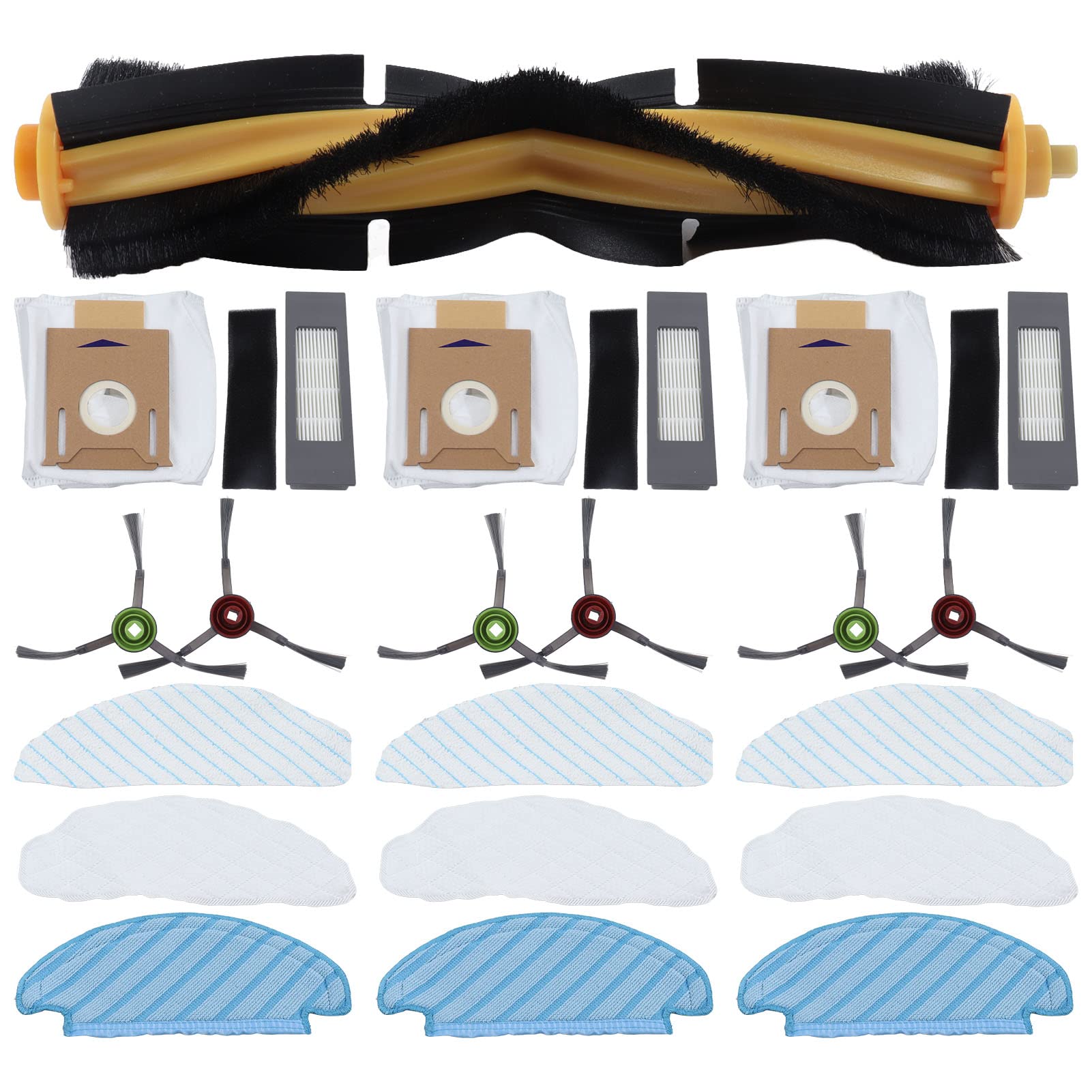 Haofy Vacuum Cleaner Accessories Set - Replacement Parts Kit with Main Brush, Side Brush, Dirt Bags & Mop Pads | Compatible with Most Robot Vacuums | Perfect for Home Cleaning & Maintenance