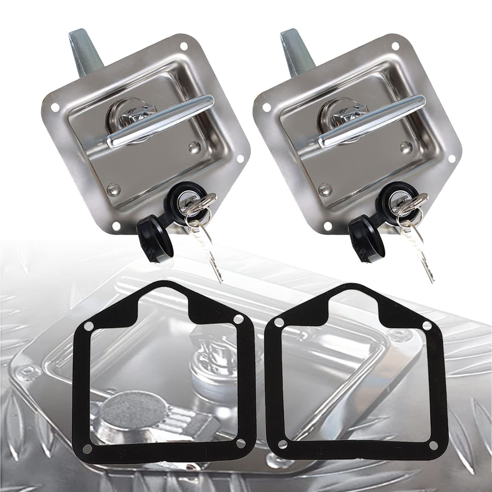 2-Pack Heavy Duty T-Handle Latch Lock with Keys - Replacement RV Storage Door Lock, Tool Box Security Lock - Perfect for Campers, Trailers, and Storage Containers