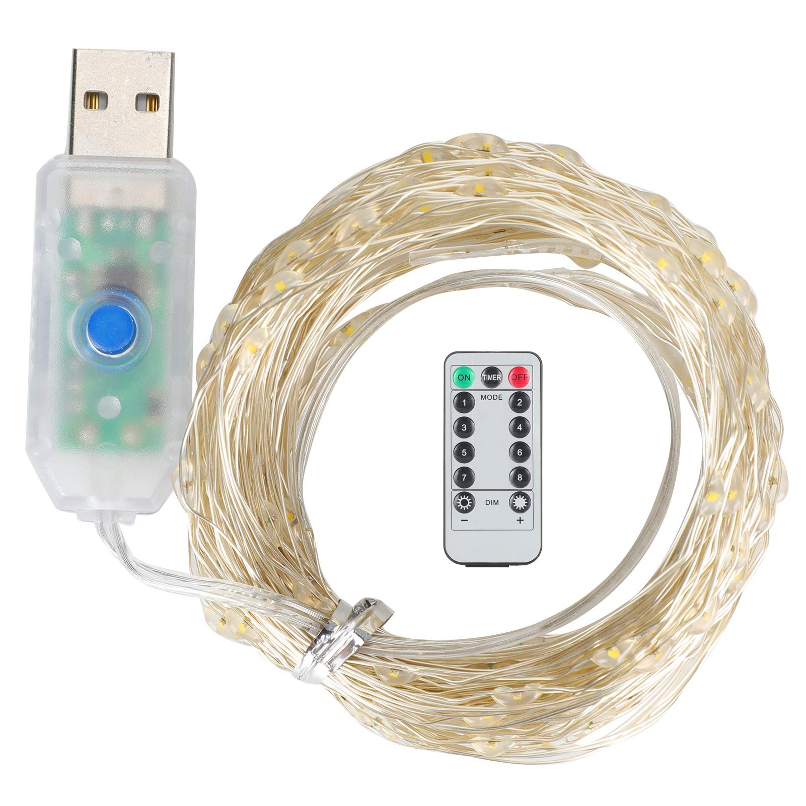 Warm White LED String Lights with Timer - Indoor & Outdoor Decorative Lighting for Patio, Garden, Wedding, Party & Home Decor