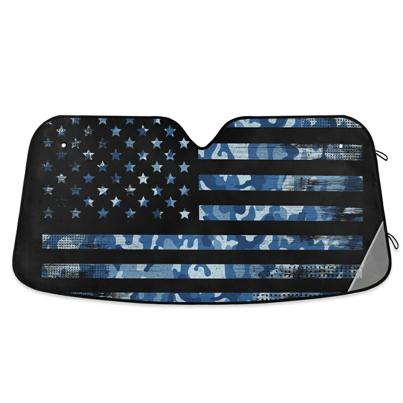 Camo USA Flag Car Sun Shade - Foldable Windshield Cover for 4th of July & Independence Day | Auto Accessories for Men, Women & Baby