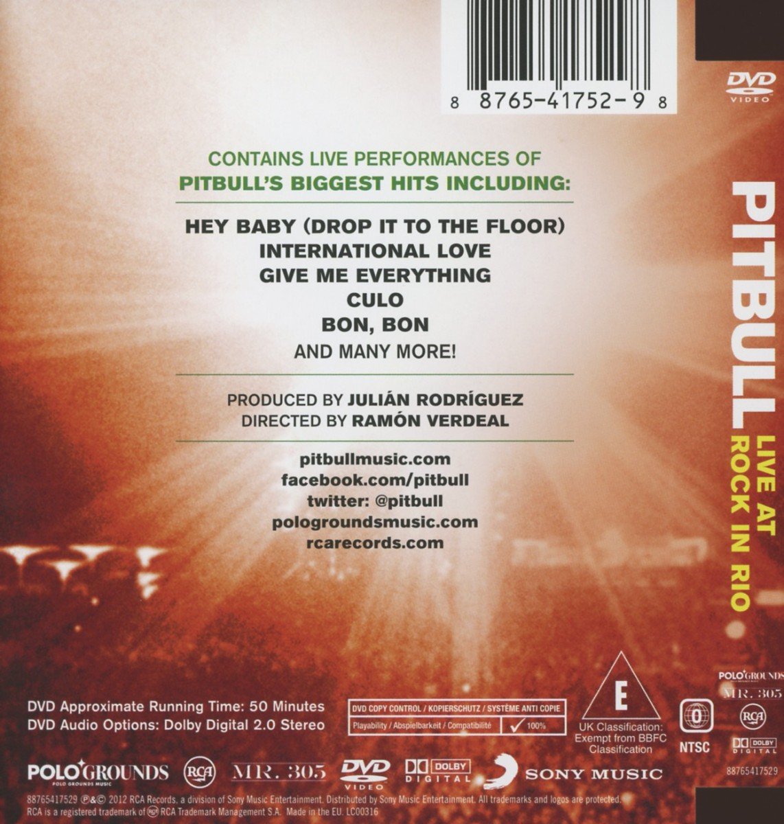 Pitbull: Live At Rock In Rio - Official Concert DVD - High Energy Performance - Perfect for Parties, Workouts & Latin Music Fans