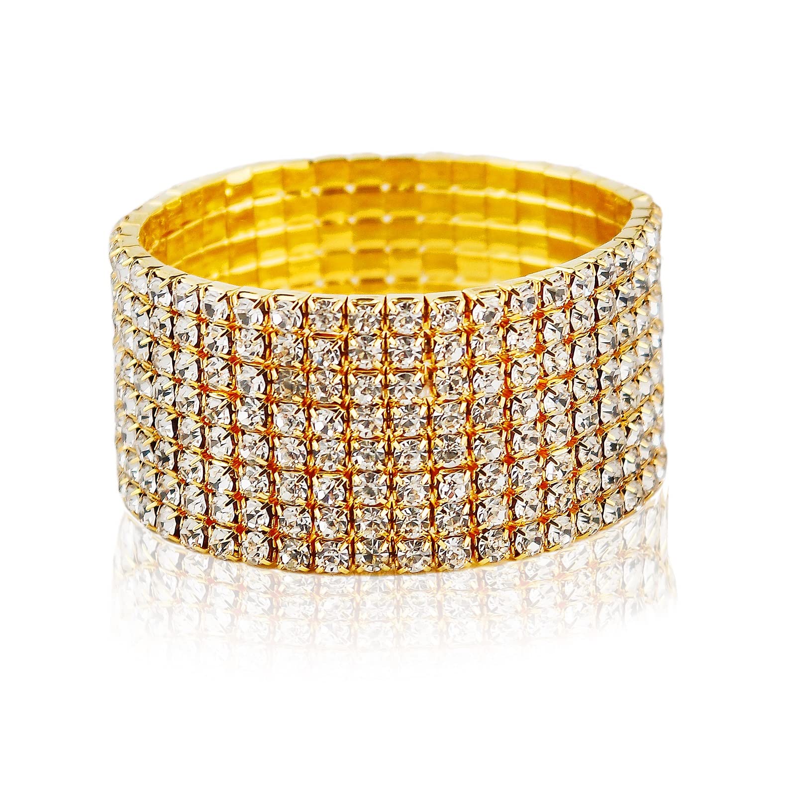 Sparkling Multicolor Rhinestone Stackable Stretch Bracelets for Women & Girls - Elegant Bridal Tennis Bangle, Perfect Party Gifts for Weddings, Prom, Birthday & Special Occasions