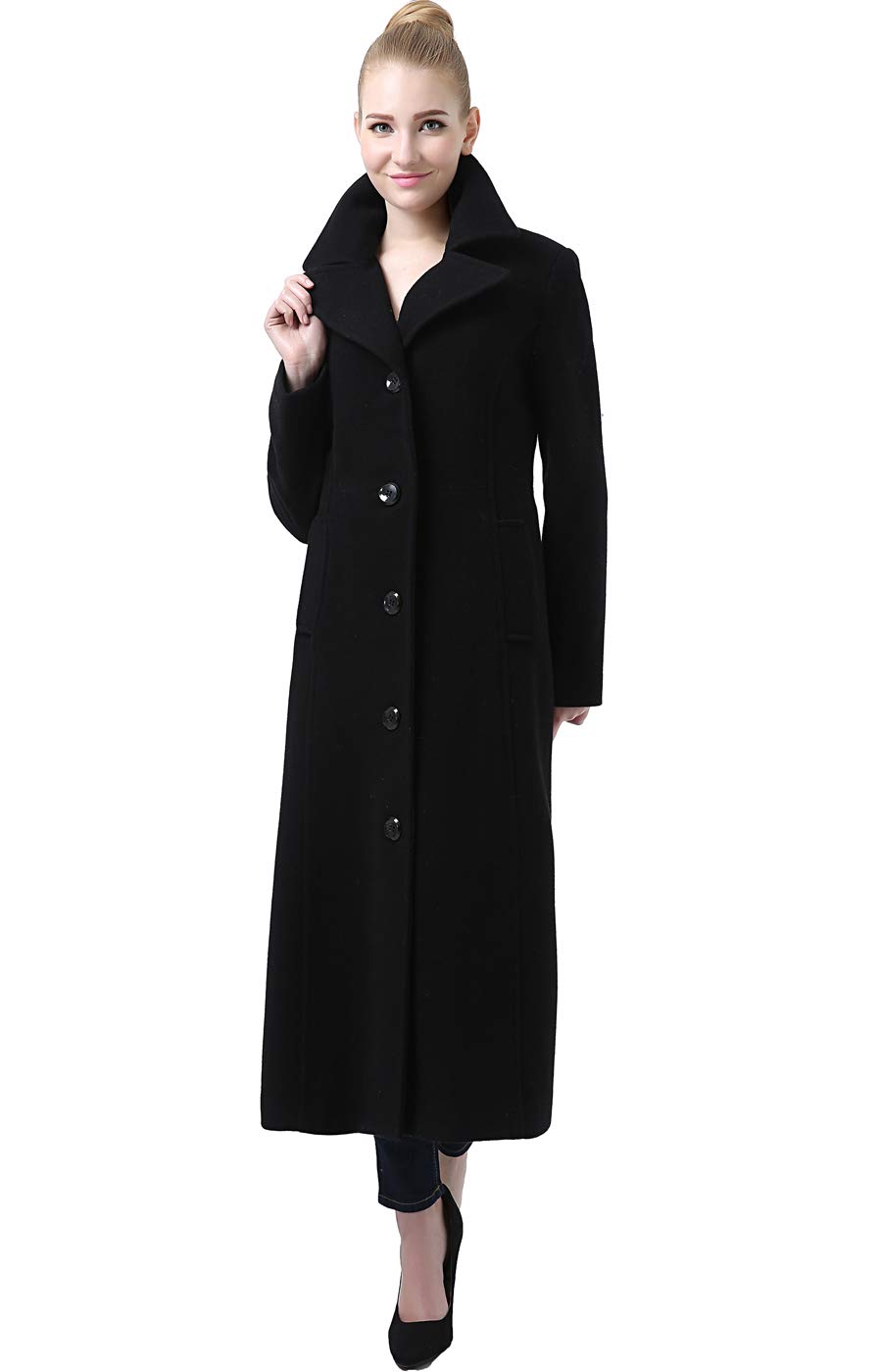 BGSD Women's Long Wool Blend Single Breasted Maxi Coat - Winter Walking Jacket (Plus Size & Petite Available) | Warm Outerwear for Commuting, Travel & City Styling